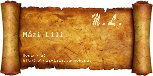 Mázi Lili névjegykártya